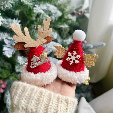 Xingqing Women's Mini Christmas Hat Hair Clip for Holiday Decor