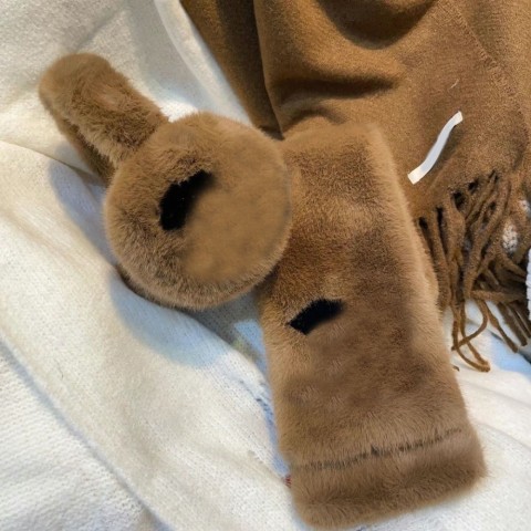 Lady Luxury Pashmina Scarf and Fluffy Earmuffs Set - Warm & Lightweight