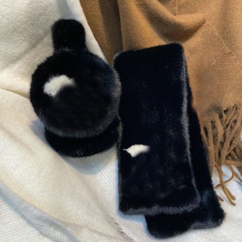 Lady Luxury Pashmina Scarf and Fluffy Earmuffs Set - Warm & Lightweight