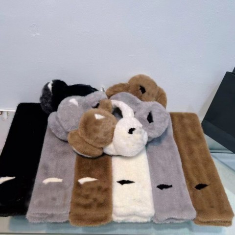 Lady Luxury Pashmina Scarf and Fluffy Earmuffs Set - Warm & Lightweight