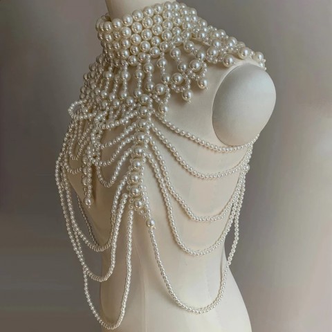 Sexy Adjustable Pearl Body Chain Bra for Women