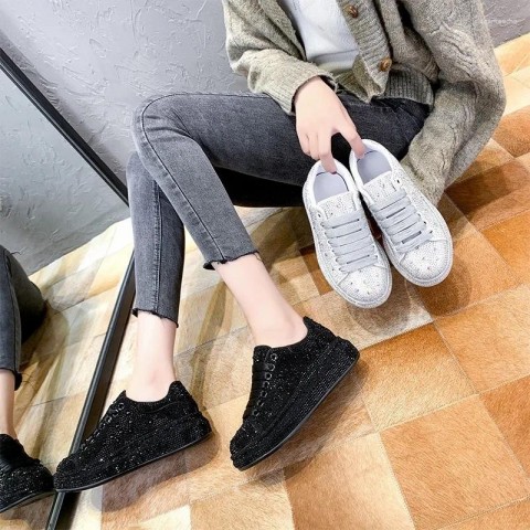 Elegant Women's Luxury Rhinestone Casual Designer Sneakers