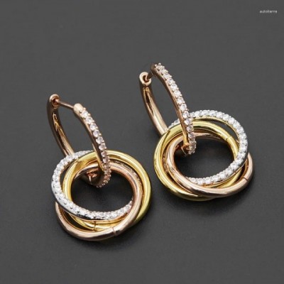 Shining Water Diamond Dangle Earrings Women Trendy Fashionable Wholesale