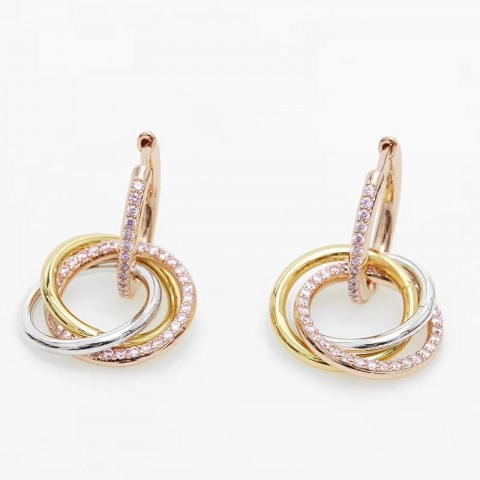 Shining Water Diamond Dangle Earrings Women Trendy Fashionable Wholesale