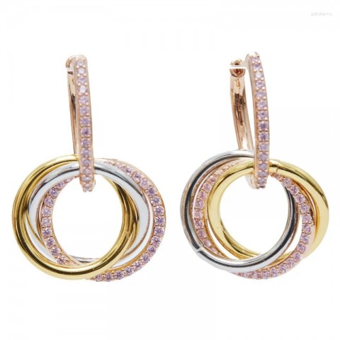 Shining Water Diamond Dangle Earrings Women Trendy Fashionable Wholesale