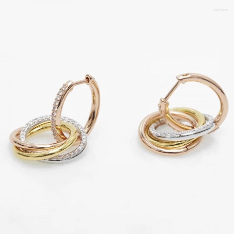 Shining Water Diamond Dangle Earrings Women Trendy Fashionable Wholesale