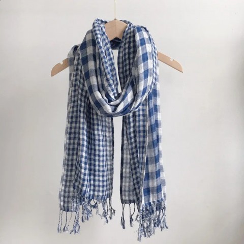 Premium Winter Pashmina Plaid Scarf - 100% Cotton