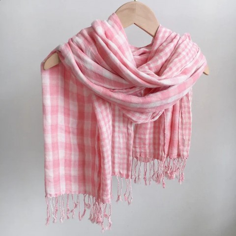 Premium Winter Pashmina Plaid Scarf - 100% Cotton