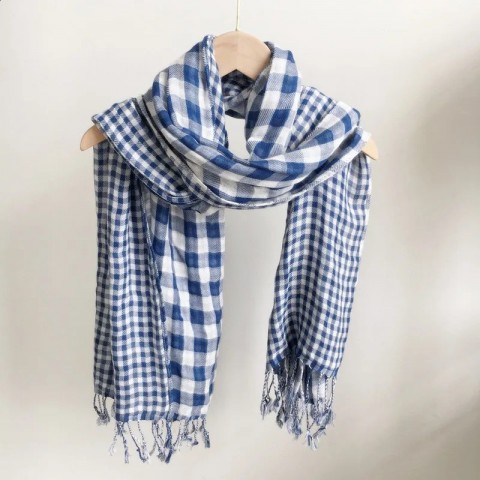 Premium Winter Pashmina Plaid Scarf - 100% Cotton