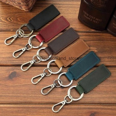 Q250110 Leather Denim Keychains with Metal Buckle for Boys