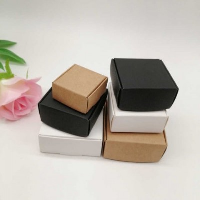 Luxury Jewelry Boxes 50pcs Black/White/Kraft Paper for Earring Packaging & Display