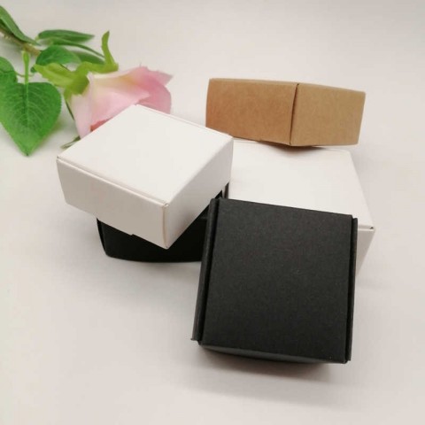 Luxury Jewelry Boxes 50pcs Black/White/Kraft Paper for Earring Packaging & Display