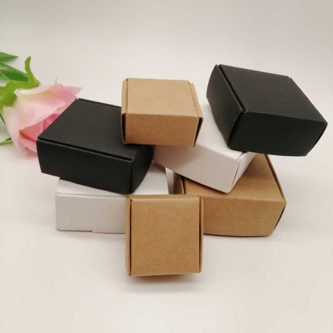 Luxury Jewelry Boxes 50pcs Black/White/Kraft Paper for Earring Packaging & Display
