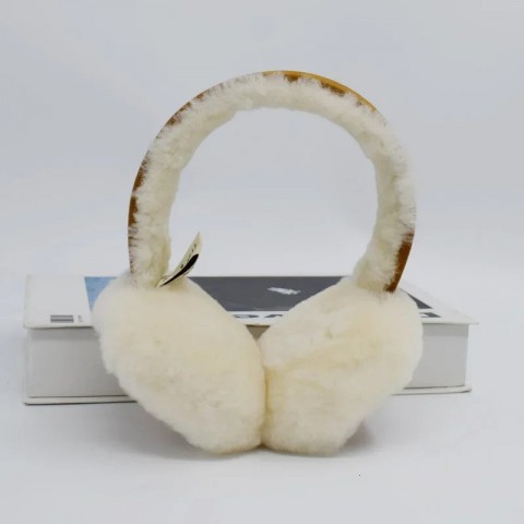 Wool Sheepskin Ear Muffs for Men - Warm Outdoor Cold Protection