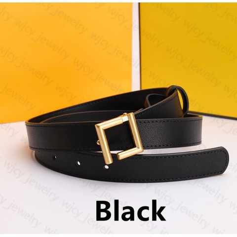 Luxury Cowhide Belts with Golden Letter Buckle for Men and Women - 2.5cm Width
