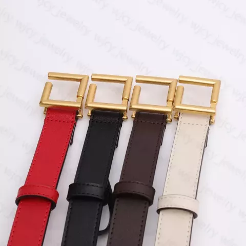 Luxury Cowhide Belts with Golden Letter Buckle for Men and Women - 2.5cm Width