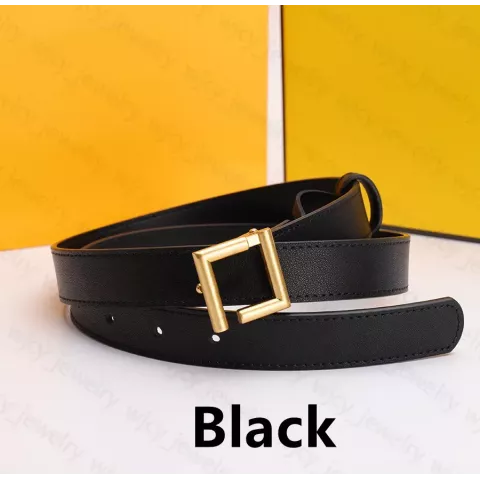 Luxury Cowhide Belts with Golden Letter Buckle for Men and Women - 2.5cm Width