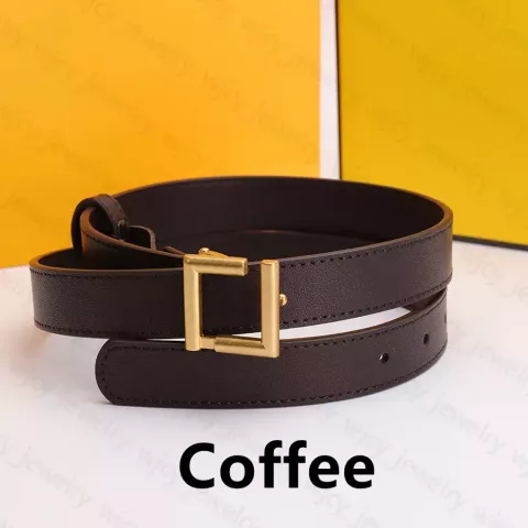 Luxury Cowhide Belts with Golden Letter Buckle for Men and Women - 2.5cm Width