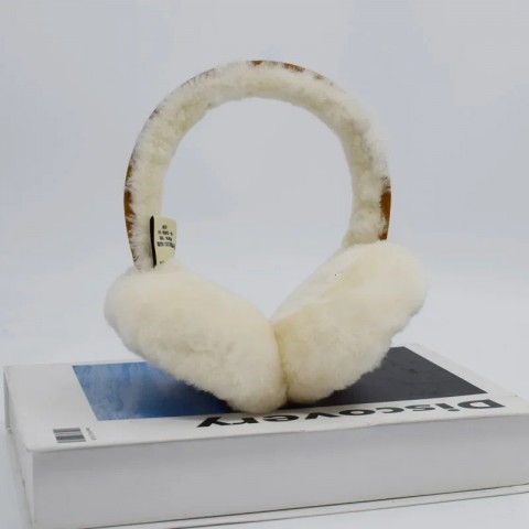 Wool Sheepskin Ear Muffs for Men - Warm Outdoor Cold Protection