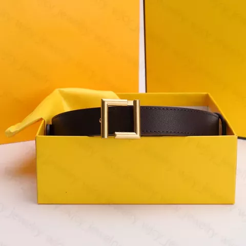 Luxury Cowhide Belts with Golden Letter Buckle for Men and Women - 2.5cm Width