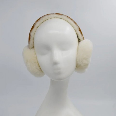 Wool Sheepskin Ear Muffs for Men - Warm Outdoor Cold Protection