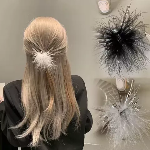 Butterfly Feather Claw Clips Women Hair Accessories Shark Style Silver Barrettes