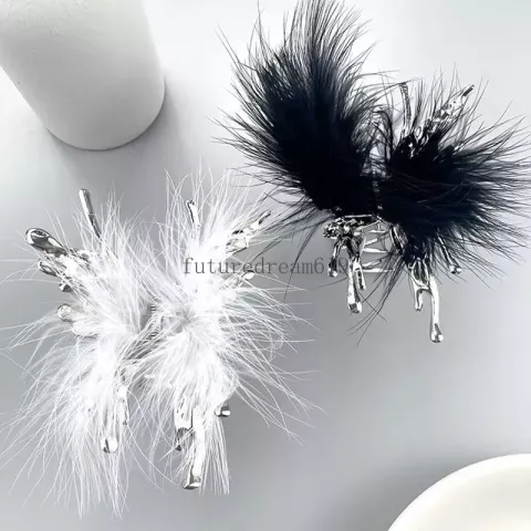 Butterfly Feather Claw Clips Women Hair Accessories Shark Style Silver Barrettes