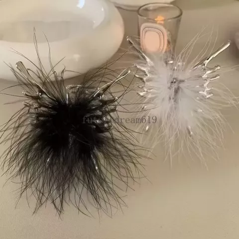 Butterfly Feather Claw Clips Women Hair Accessories Shark Style Silver Barrettes