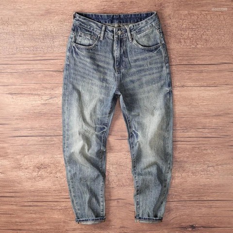 Men's Plus Size Vintage Straight Harem Jeans 2025 Autumn Spring