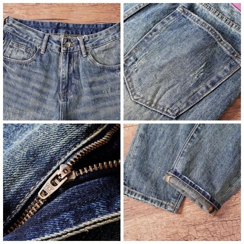 Men's Plus Size Vintage Straight Harem Jeans 2025 Autumn Spring