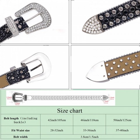Punk Y2K Sparkle Western Belt for Men