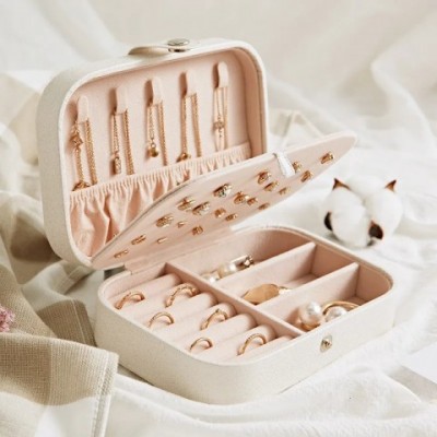 Luxury Leather Portable Jewelry Organizer Box for Women