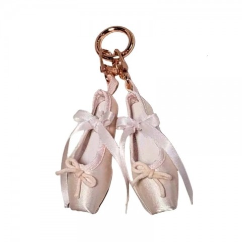 Elegant Crystal Pillar Keychain for Women - Unique Ballet Shoes Keyring
