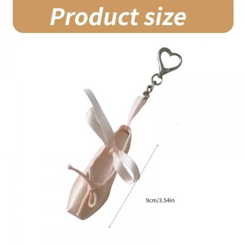 Elegant Crystal Pillar Keychain for Women - Unique Ballet Shoes Keyring