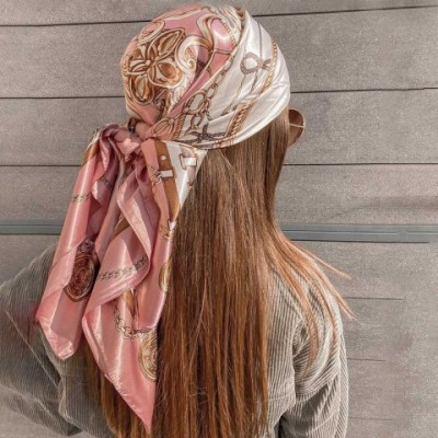 Iuxe Women's 90x90cm Faux Fur Gradient Scarf, Multifunctional Hair Accessory