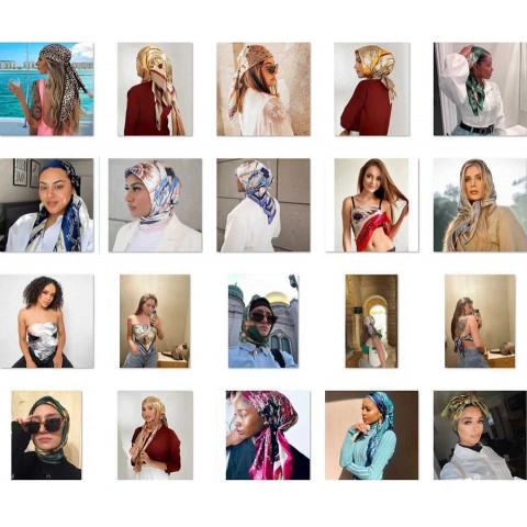 Iuxe Women's 90x90cm Faux Fur Gradient Scarf, Multifunctional Hair Accessory