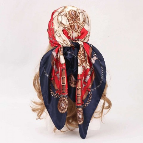 Iuxe Women's 90x90cm Faux Fur Gradient Scarf, Multifunctional Hair Accessory