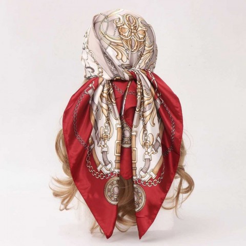 Iuxe Women's 90x90cm Faux Fur Gradient Scarf, Multifunctional Hair Accessory