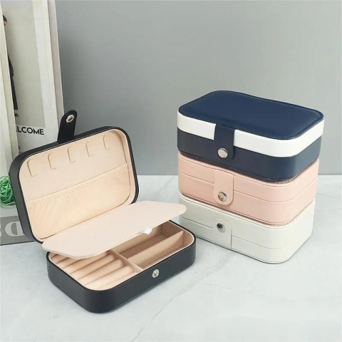 Luxury Leather Portable Jewelry Organizer Box for Women