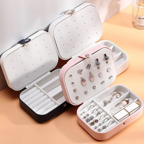 Luxury Leather Portable Jewelry Organizer Box for Women