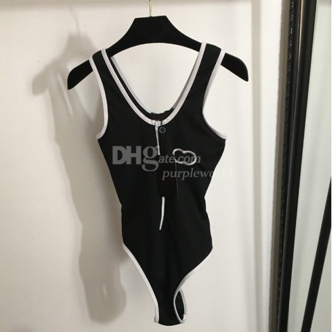 Summer Women's High Waist One Piece Swimwear with Embroidery